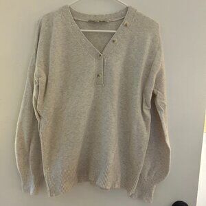 LOFT Cream V Neck Sweater - S